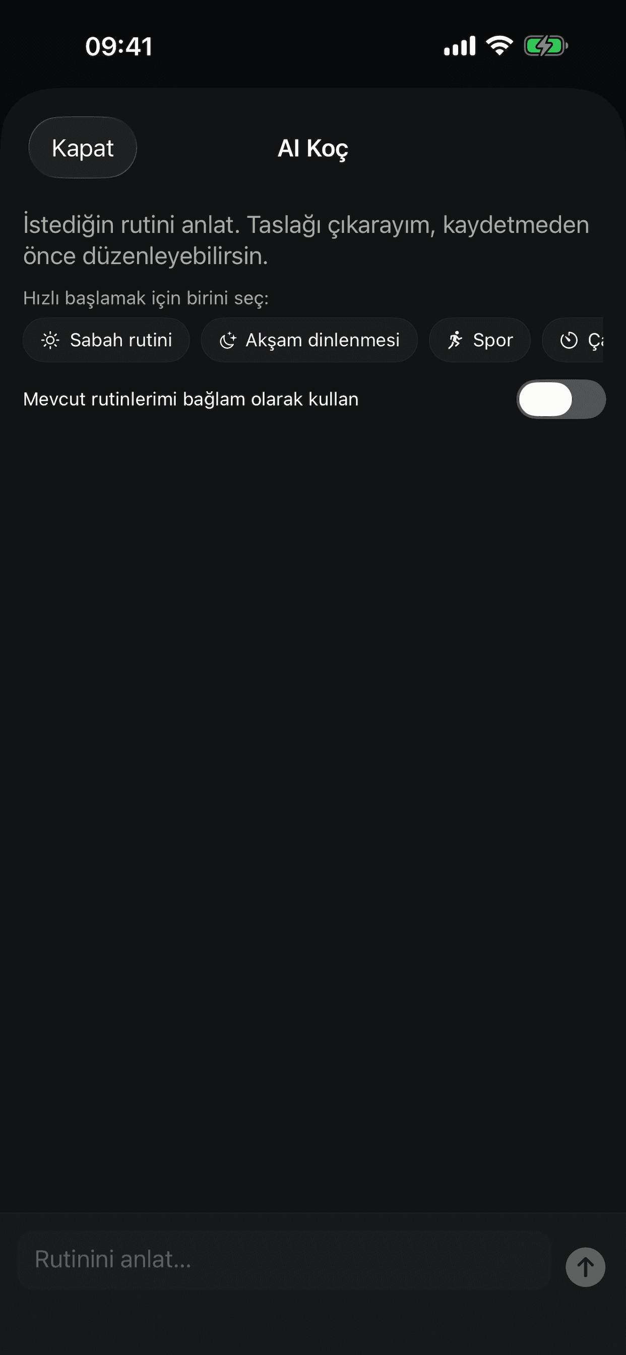 RoutineTracker app screen