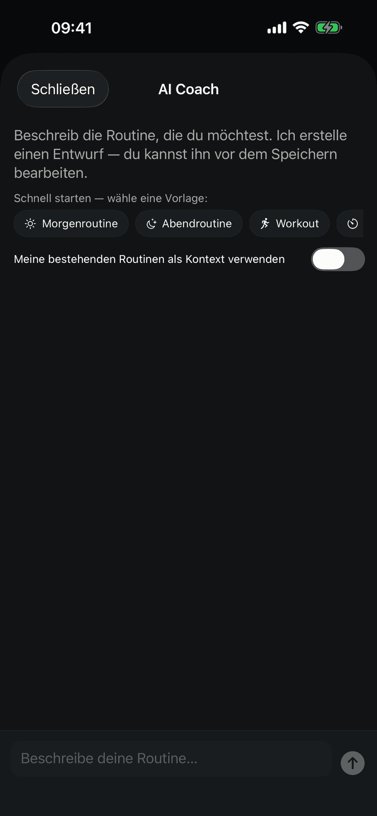 RoutineTracker app screen