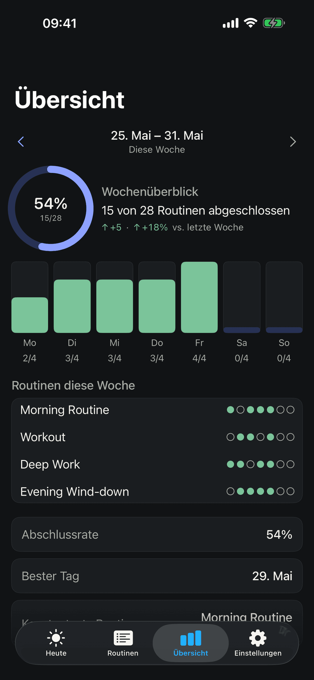 RoutineTracker app screen